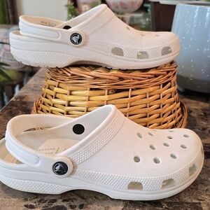 CROCS Classic White Clogs M8/W6